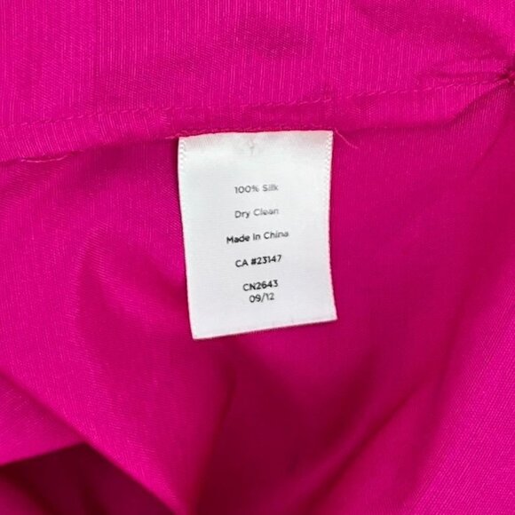 Talbots Womens Silk Button Up Blouse Size L? Petite Fuchsia Long Sleeve - Picture 4 of 10